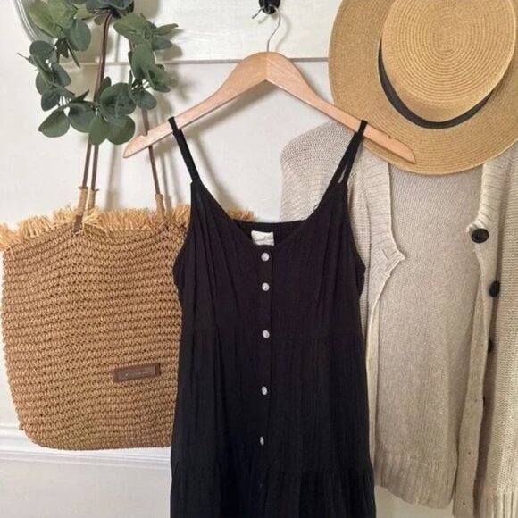 Universal Thread Gauze Button Front Tiered Dress | S - Picture 2 of 6